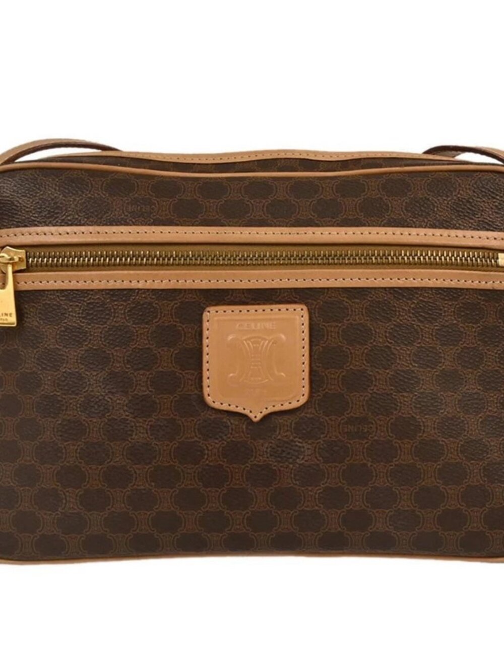 Celine Brown Macadam Shoulder Bag